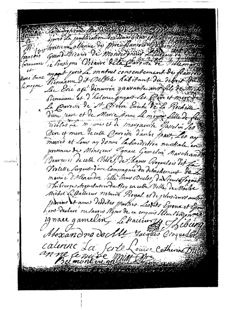 Mariage de Fran&ccedil;ois Bienvenu et Marie-Anne Lemoyne